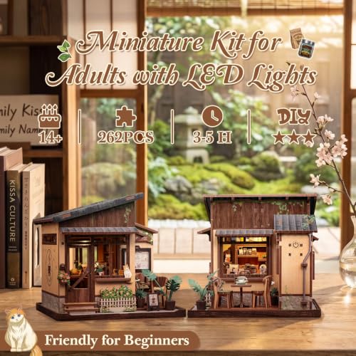 Fsolis Japanese Miniature House - DIY Book Nook Kit - color: Kissa Coffee