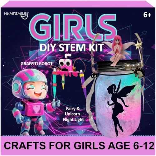DIY STEM Toys Arts and Crafts for Girls Age 6-12 Fairy Nightlight Robot Kit - color: Purple- Fairy & Unicorn
