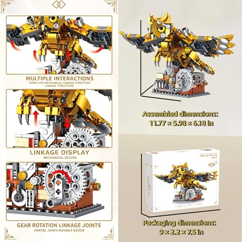 Mechanical Owl Building Sets for Adults, STEM Creator Model