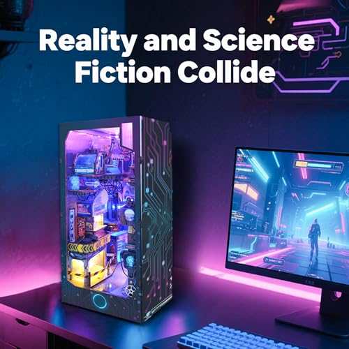 DIY Book Nook Cyberpunk Dollhouse Kit 3D Wooden Puzzle for Adults - color: Sq-18