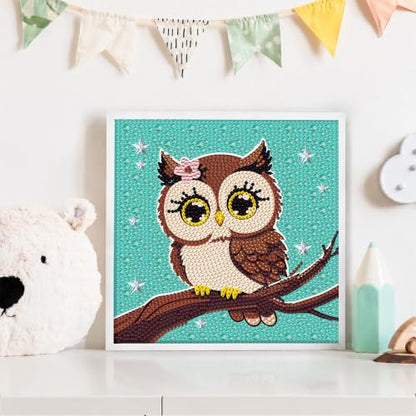 Yeadiffy Special Shaped Crystal Drills 5D Diamond Art Painting Kit with Ultra-Thin Wooden Frame - 7.6x7.6 Inch Sparkling Gem Art by Number for Beginners (1, owl, 7.6 * 7.6) - color: Owl