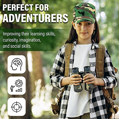 Kids Explorer Kit with Binoculars & Walkie Talkies – Outdoor Camping Gear