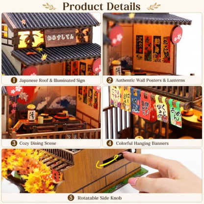 DIY Book Nooks for Adults, Japanese Book Nook Kit with Dust Cover Sushi - color: Sushiya