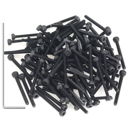 105 Pieces M2 x 20mm Socket Head Cap Screws, Thread Pitch 0.4mm, Sutemribor M2 Black Screws, 12.9 Grade Alloy Steel, Black Oxide Finish, Fully Threaded - size: M2 x 20mm, style: Socket Head