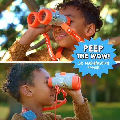 Wow in The World Kids’ Binoculars & Nature Explorer KIT | Look Far, Nature Scavenger Hunt, Specimen Box, Companion Audio Content, Bonus Reusable Science Tool, STEM Toy for Kids 4+ by Thames & Kosmos - size: Large
