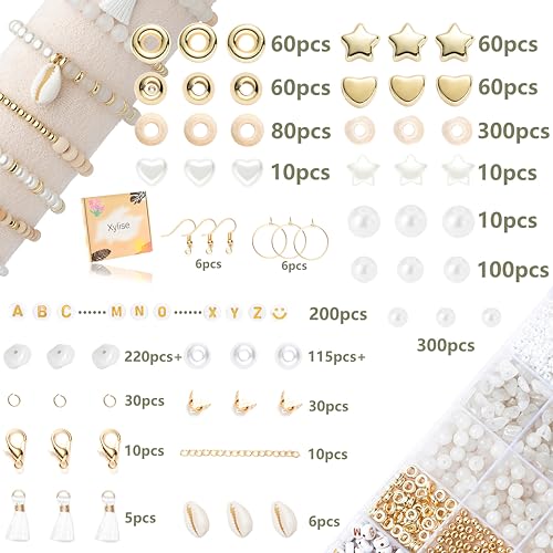 Xylise Jewelry Making Supplies Kit Natural Stone Beads for Irregular Natural Stone with for DIY Craft Bracelet Necklace Earrings for Adults (White Jade) - color: White Jade
