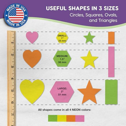 Heart Star Hexagon Rectangle Cutouts, Neon, 696 Piece, Classroom Decor - color: Neon - Heart, Star, Hexagon, Rectangle