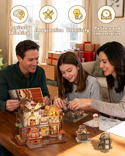 CUTEBEE 3D Wooden Puzzle for Adults, Bread Factory Bakery DIY Model Kit
