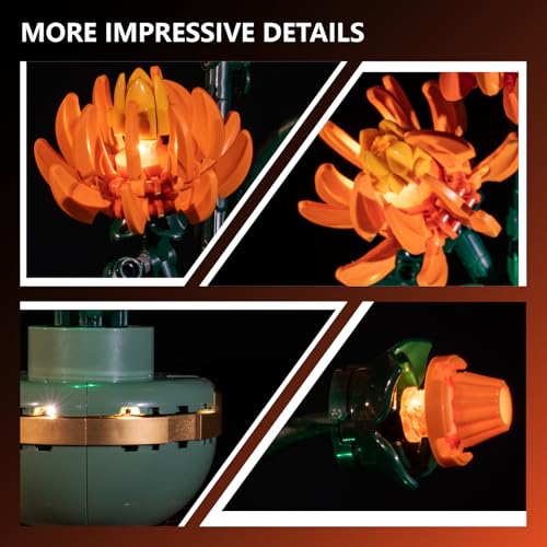 LED Light Kit for Lego Chrysanthemum 10368 Flowers– Compatible with Lego Botanical Chrysanthemum Collection, Lighting Set for Lego 10368 Model (NOT Included The Building Set) - color: Chrysanthemum 10368