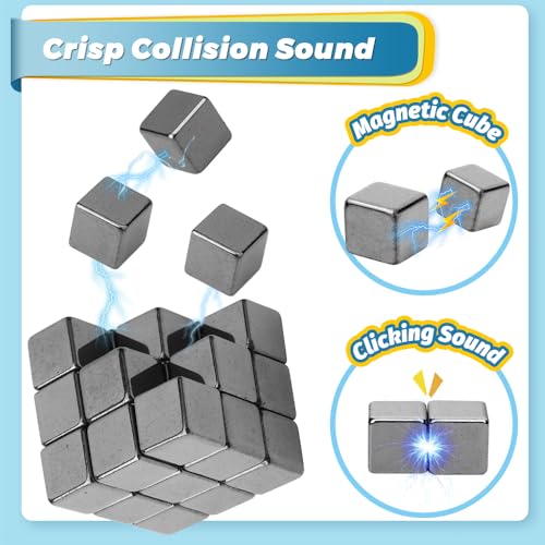Fidget Balls Magnet Toy for Adults, Square Black Magnetic Stones, Magnet Hand Roller, Magnetic Rocks for Office, Cool Magnetic Gadget Sciencce Kit (28PCS)