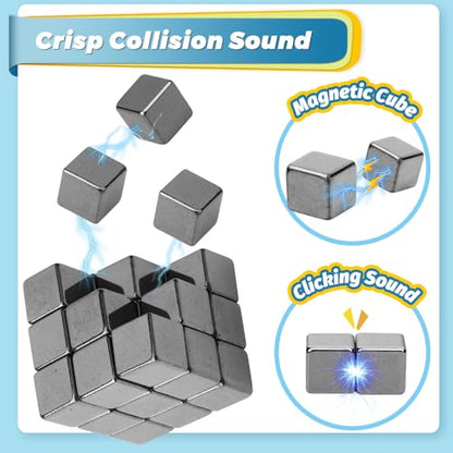 Fidget Balls Magnet Toy for Adults, Square Black Magnetic Stones, Magnet Hand Roller, Magnetic Rocks for Office, Cool Magnetic Gadget Sciencce Kit (28PCS)
