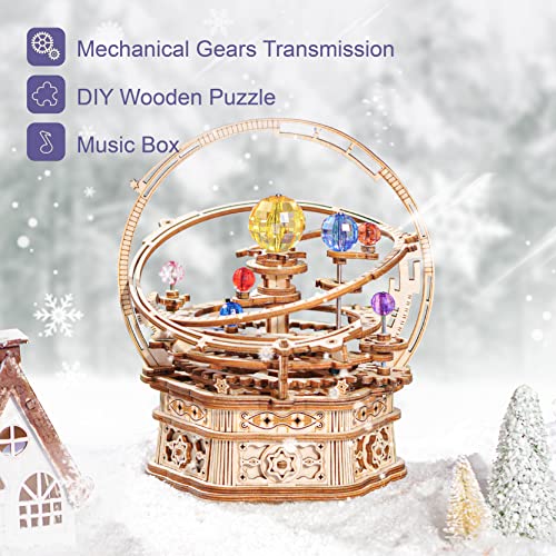 RoWood 3D Wooden Puzzles for Adults, Music Box Puzzle DIY Wood Building Model Kits, Home Decorative Arts and Crafts Gift for Her on Birthday Christmas