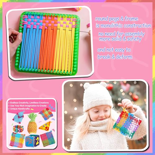 REENLIV Upgraded Weaving Loom Kit Toys for Kids & Adults, DIY Arts & Crafts - color: Big Green