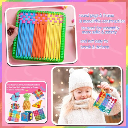 REENLIV Upgraded Weaving Loom Kit Toys for Kids & Adults, DIY Arts & Crafts - color: Big Green