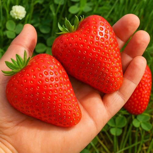 Big and Tasty Strawberry Plants - Grow Giant Strawberries - Bare Root Plants - Perennial Fruit Plants (30 Plants) - size: 30 Plants
