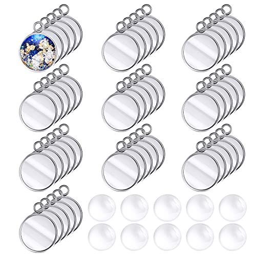 Hicarer 200 Pieces 12 mm Stainless Steel Round Blank Bezel Set - size: Small