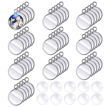 Hicarer 200 Pieces 12 mm Stainless Steel Round Blank Bezel Set - size: Small