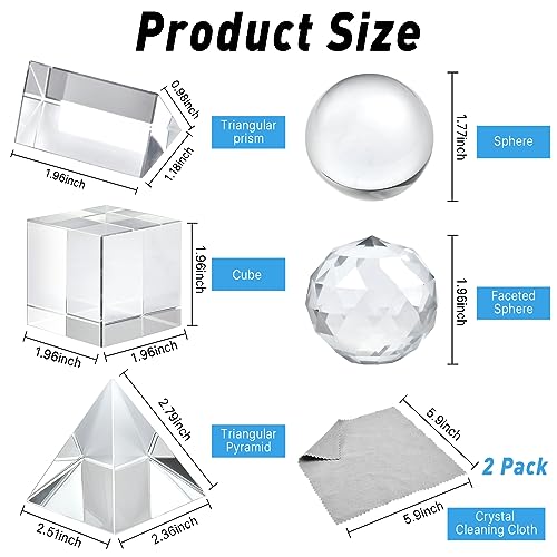 K9 Optical Crystal Photography Prism Set for Teaching Playing, 5 Pack