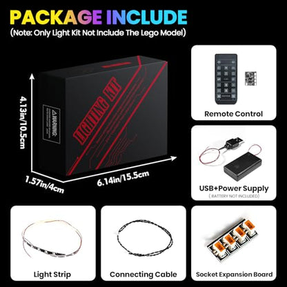Upgraded Led Light Kit Compatible with Lego Captain Jack Sparrow's Pirate Ship Building Set, RC Version Compatible with Lego 10365 (Model Not Included) - style: Remote Version
