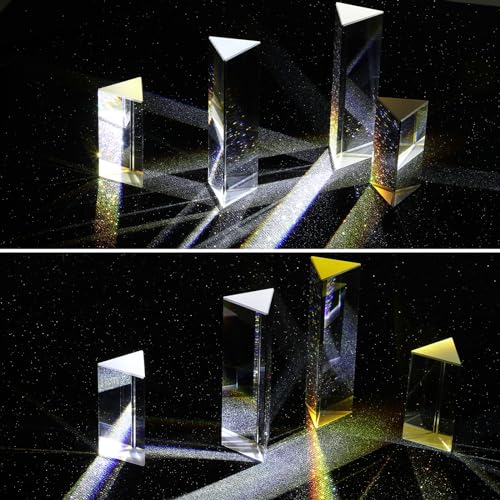 Kanayu 12 Pcs Clear Triangular Prism Optical Glass,2.5 Inch, 4 Inch - size: 2.5 Inch, 4 Inch