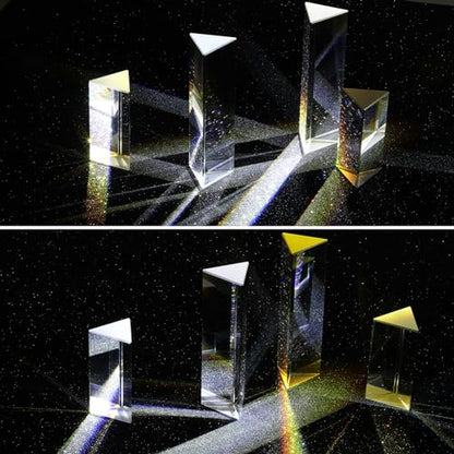 Kanayu 12 Pcs Clear Triangular Prism Optical Glass,2.5 Inch, 4 Inch - size: 2.5 Inch, 4 Inch