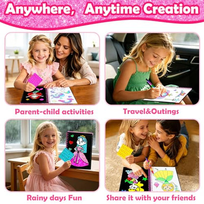 FUNNYB&G Foil Art Craft Kit for Kids, Sparkly Birthday Gift Toy for Girls - style: Princess