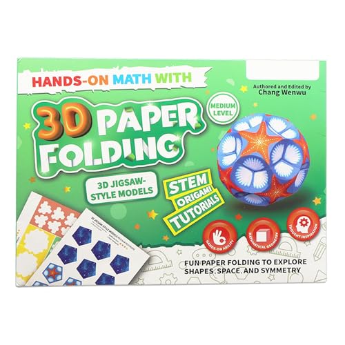 STEM Educational 3D Paper Folding Math Puzzles Set - Flipping Regular Dodecahedron,Soccer - color: Green