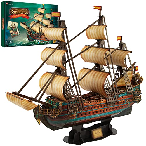 CubicFun San Felipe Spanish Warship 3D Puzzle Ship Model Kit 248 Pieces - style: Ship of San Felipe