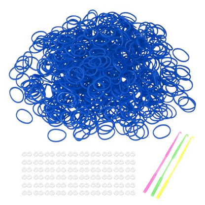 MECCANIXITY 1800 Pcs Loom Rubber Bands Kit with 75 Pcs S-Clips 3-Hooks Rubber Bands Refill Bracelet Making Kits for Weaving DIY Handcrafts Gift, Dark Blue - color: Dark Blue