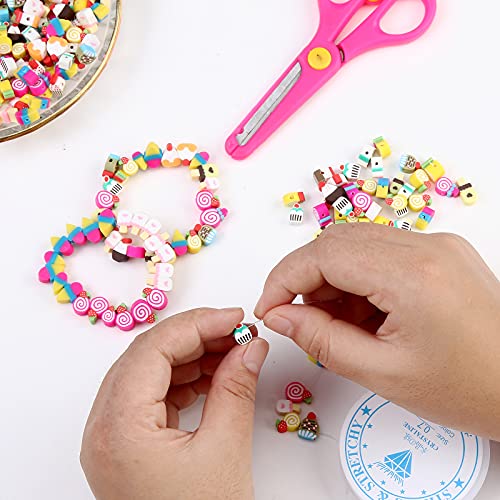 100pcs Mixed Polymer Clay Spacer Beads for Women Jewelry Making DIY Bracelet Necklace Hair Clip Accessories (Candy) - color: Candy