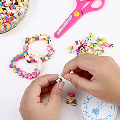 100pcs Mixed Polymer Clay Spacer Beads for Women Jewelry Making DIY Bracelet Necklace Hair Clip Accessories (Candy) - color: Candy