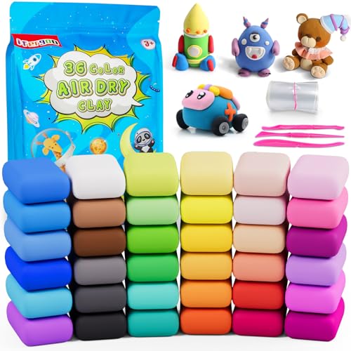 ifergoo Air Dry Clay, 36 Colors Magic Foam DIY Molding Clay for Slime - color: 36 Colors
