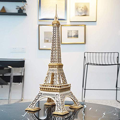 ROBOTIME Assembly Famous World Architecture Eiffel Tower Exquisite Wood Craft Kits for Kids Best Model Kits and DIY Arts Projects for Adults - color: Eiffel Tower