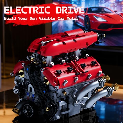 DOLIVE V8 Engine Model Kits that Runs, 1370PCS 8-Cylinder Engine Set with Battery & Motor, STEM Engineering Toys for Kids Adults, Mechanical Enthusiasts