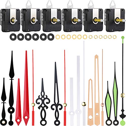 Mudder 6 Pack Silent Clock Movement Mechanism, 13/20/28 mm - size: 13/20/28 mm
