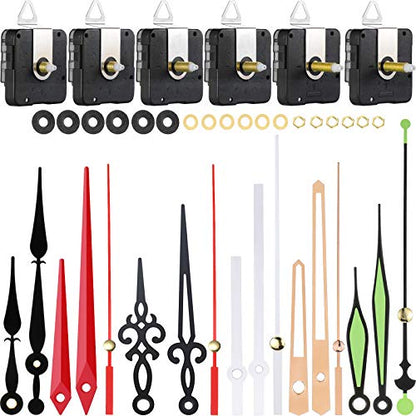 Mudder 6 Pack Silent Clock Movement Mechanism, 13/20/28 mm - size: 13/20/28 mm