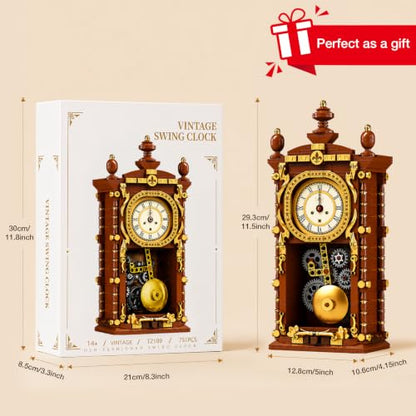 Vintage Mechanical Pendulum Clock Building Blocks Set (751PCS)