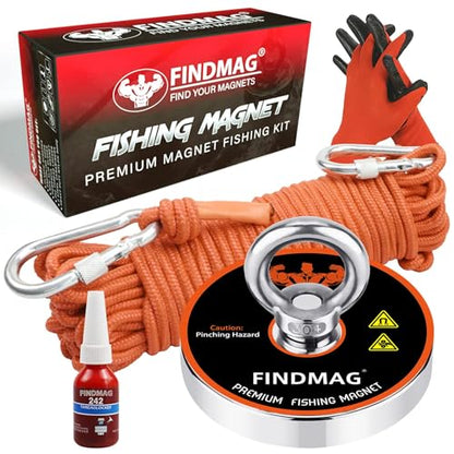 FINDMAG 1000 LBS High Power Fishing Magnet, 3.54 Inch Magnet Fishing Kit - size: 1000 LB Single Sided Magnet Kit