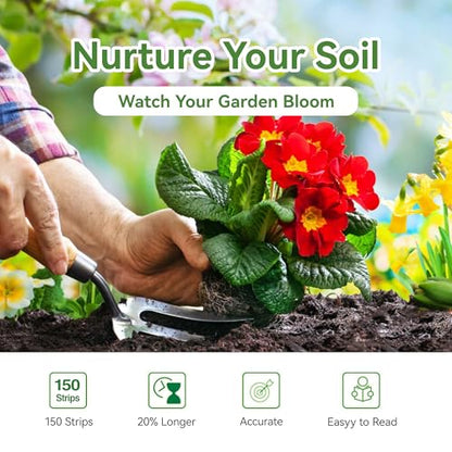 Soil pH Test Kit,150 Test Strips(3-9 Range) for Testing Garden