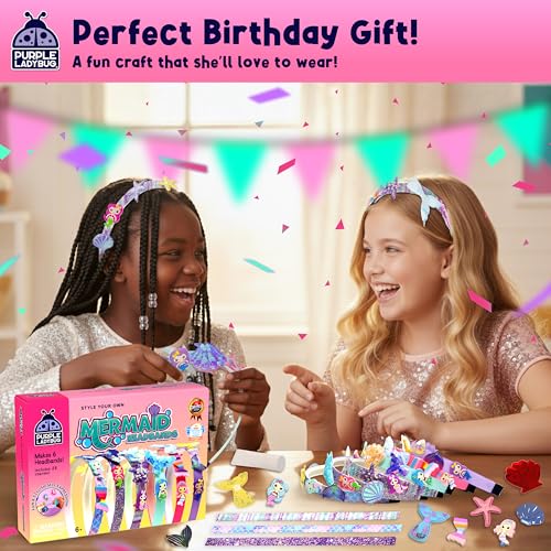 Mermaid Headband Making Kit, Great Mermaid Party Favors for Ages 5+ - style: Mermaid Headbands