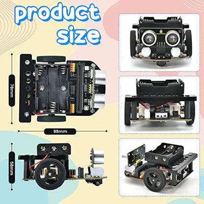 KEYESTUDIO Microbit Robot Car Starter Kit Compatible with BBC Micro:bit V2