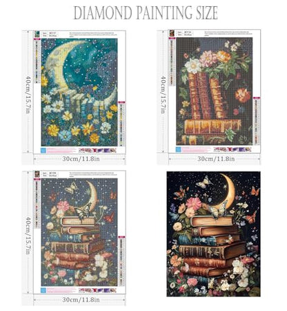 Axquilon 3 Pack Books Diamond Art Kits for Adults 12x16 inch - color: 3-Pack Book