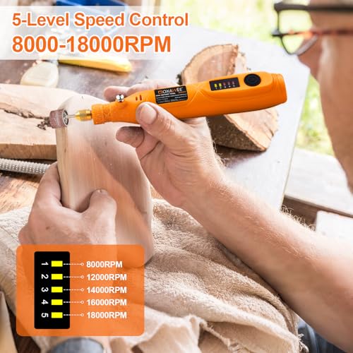 GOXAWEE Mini Cordless Rotary Tool Kit, 105Pcs for DIY Crafts & 3D Prints