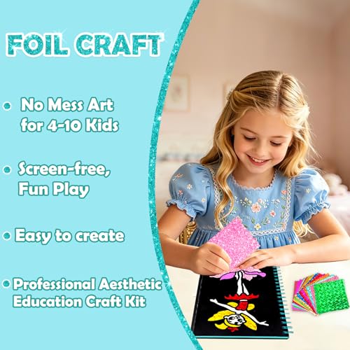 FUNNYB&G Foil Art Craft Kit for Kids, Sparkly Birthday Gift Toy for Girls - style: Fairy