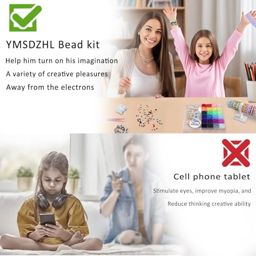 YMSDZHL 6000+PCS 24 Color Polymer Clay Beads Friendship Bracelet Making Kit - size: 6000+PCS