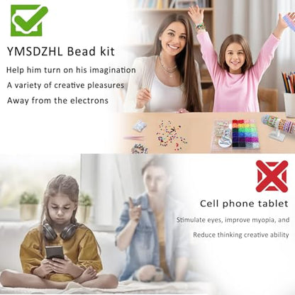 YMSDZHL 6000+PCS 24 Color Polymer Clay Beads Friendship Bracelet Making Kit - size: 6000+PCS