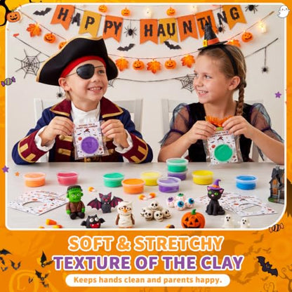 Viorawhite 144 Pcs Happy Halloween Air Dry Clay Kits for Kids - style: Happy Halloween