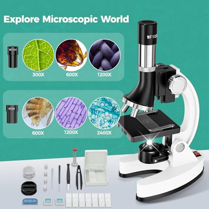Science Kit Microscope for Kids 8-12: Science Experiments Set for Kids 6-8