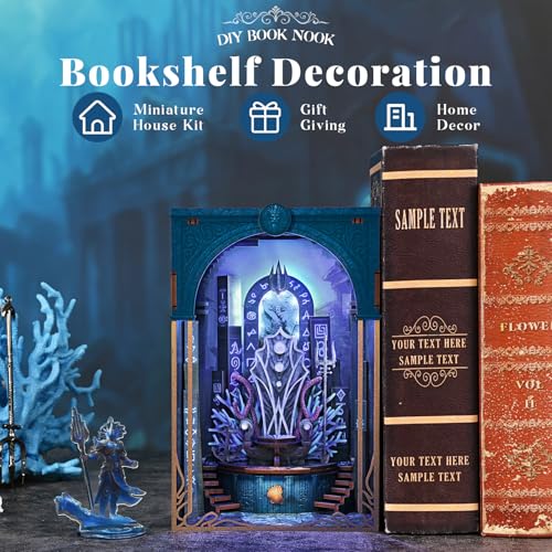 CCCDF Throne of Aqua Book Nook Kit, DIY 3D Wooden Puzzle with LED - color: Throne of Aqua