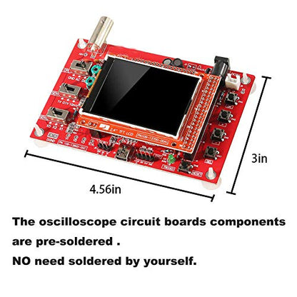 DSO 138 Oscilloscope Kit Open Source with Probe 2.4" TFT 1Msps Digital Oscilloscope Kit with DSO 138 Case + Probe 13803K for Electronic Learning Set